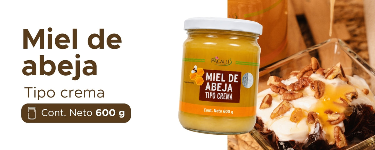 Miel de Abeja Tipo Crema PACALLI · Textura Mantequilla · 600 g