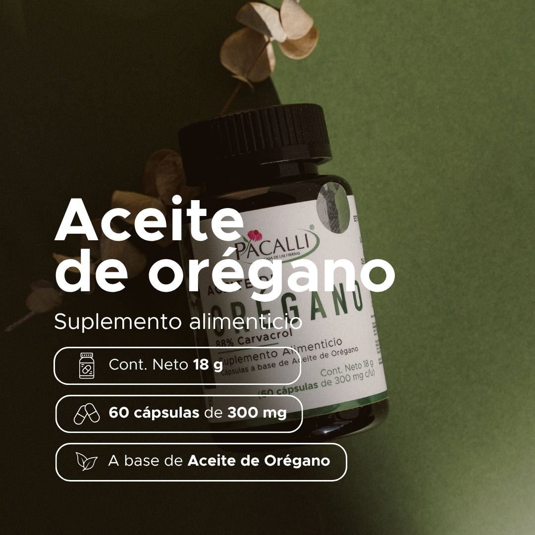 Aceite de orégano (88% carvacrol) · 60 caps