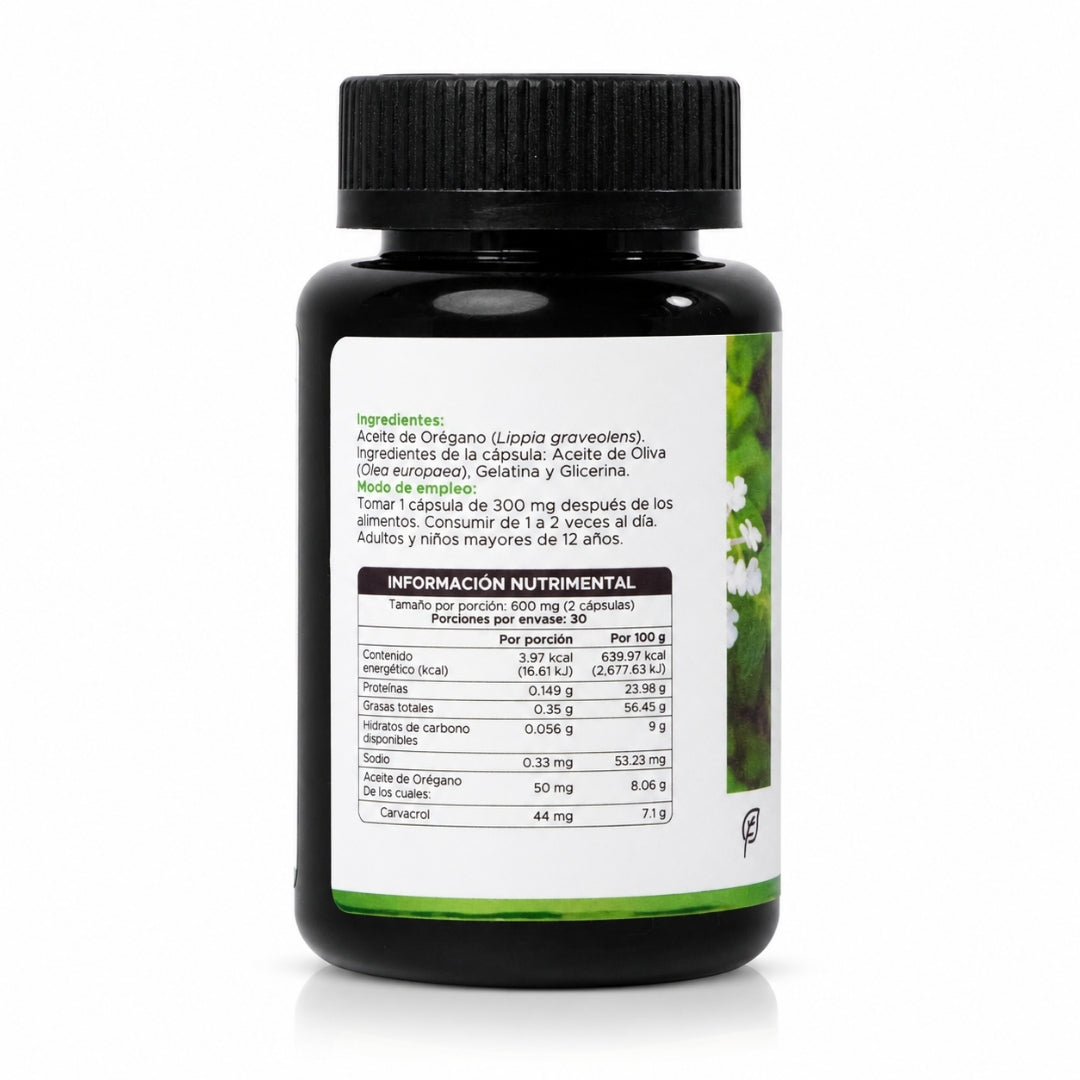 Aceite de orégano (88% carvacrol) · 60 caps