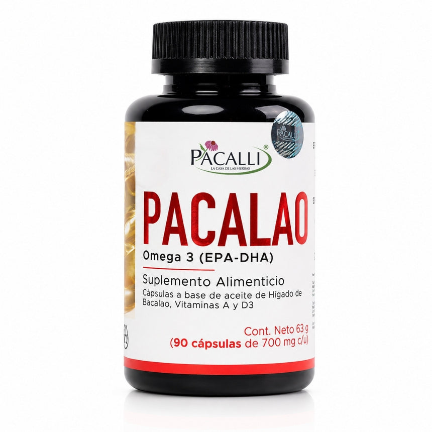 Pacalao | Aceite de Hígado de Bacalao con Vitaminas A y D3 | 700 mg · 90 caps