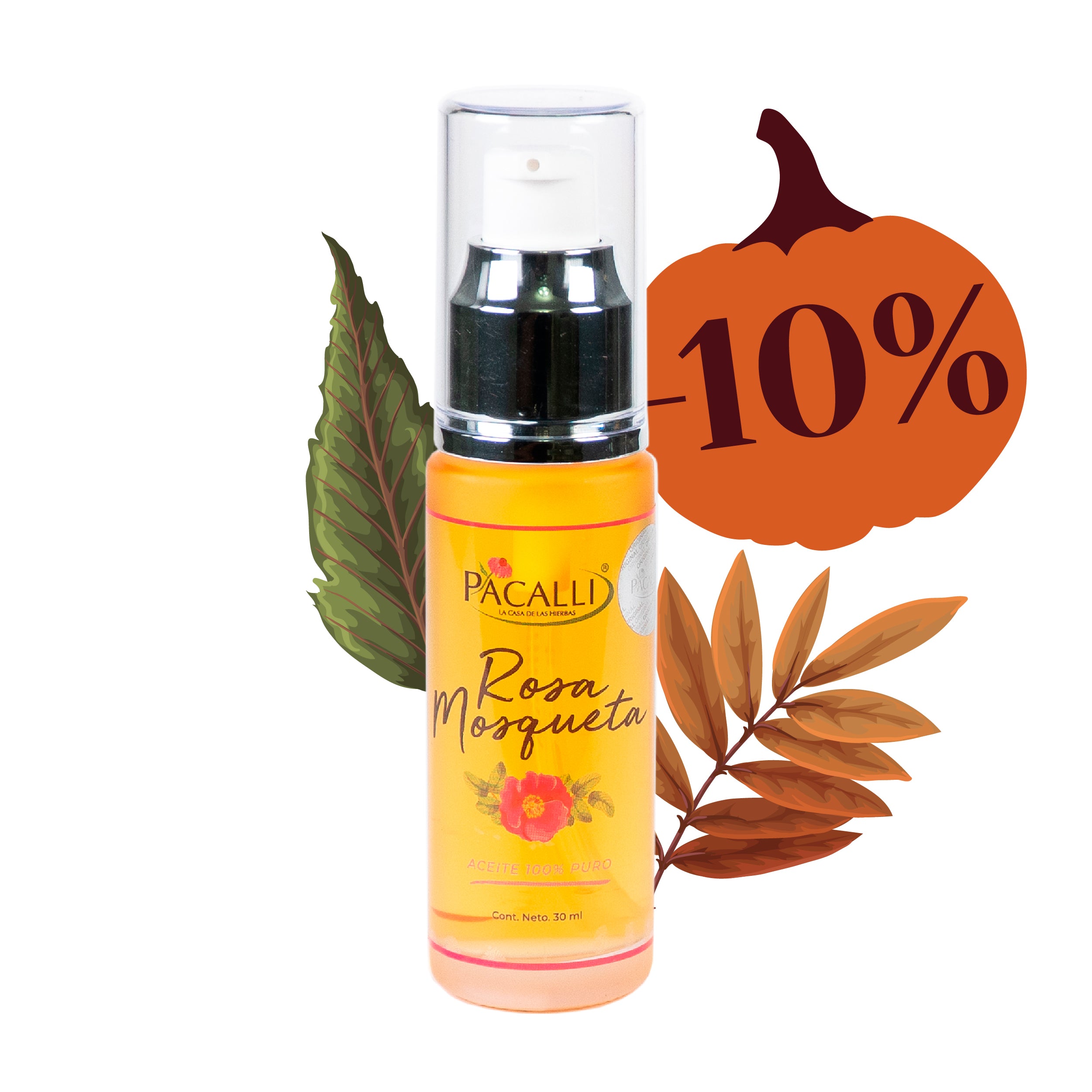 Aceite de Rosa Mosqueta PACALLI · Pureza Natural y Cuidado · 30 ml