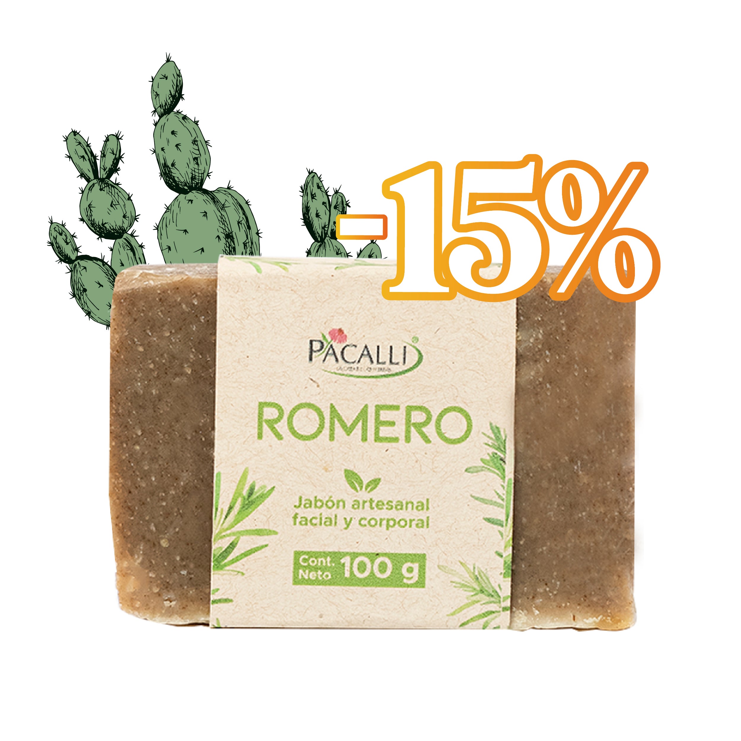 Jabón Artesanal de Romero PACALLI · 100 g