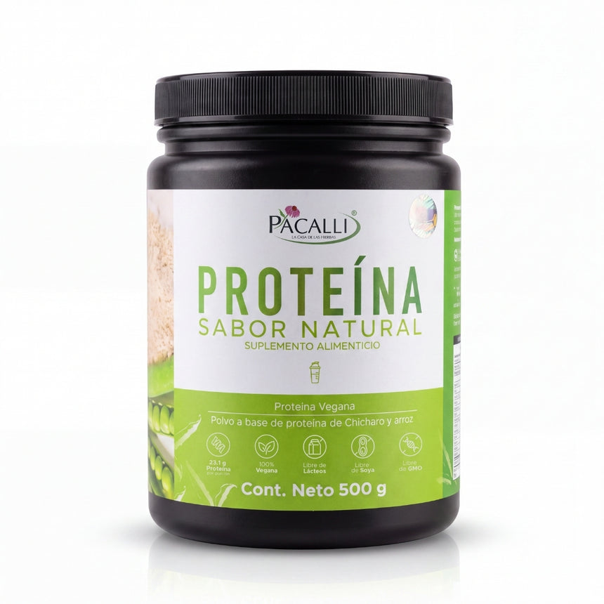 Proteína Vegana Sabor Natural | 23.1 g de proteína por porción · 500 g