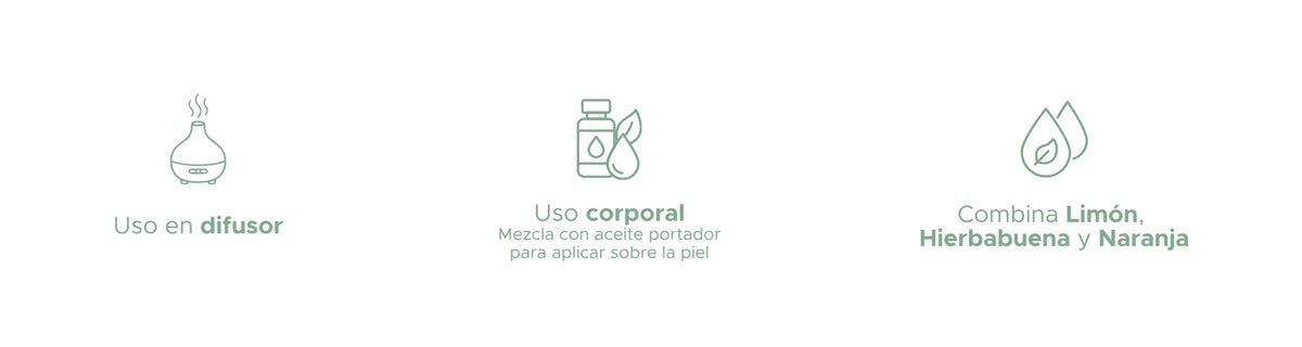 Purificador Mezcla Pura PACALLI · Limón, Hierbabuena y Naranja · 10 ml