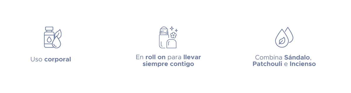 Serenidad Roll On PACALLI · Sándalo, Patchouli e Incienso · 10 ml
