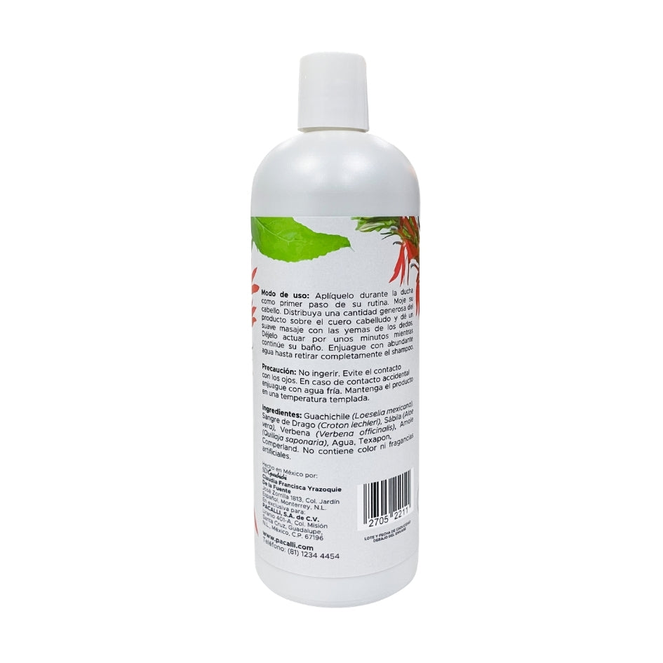 Shampoo Capilar de Guachichile PACALLI · Con Guachichile y Sangre de Drago · 500 ml