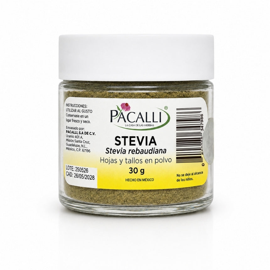 Stevia en Polvo · Endulzante de Origen Vegetal · 30 g