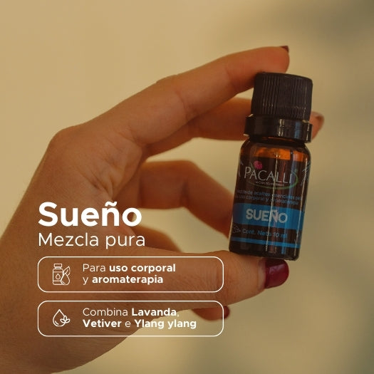 Sueño Mezcla Pura PACALLI · Lavanda, Vetiver y Ylang Ylang · 10 ml