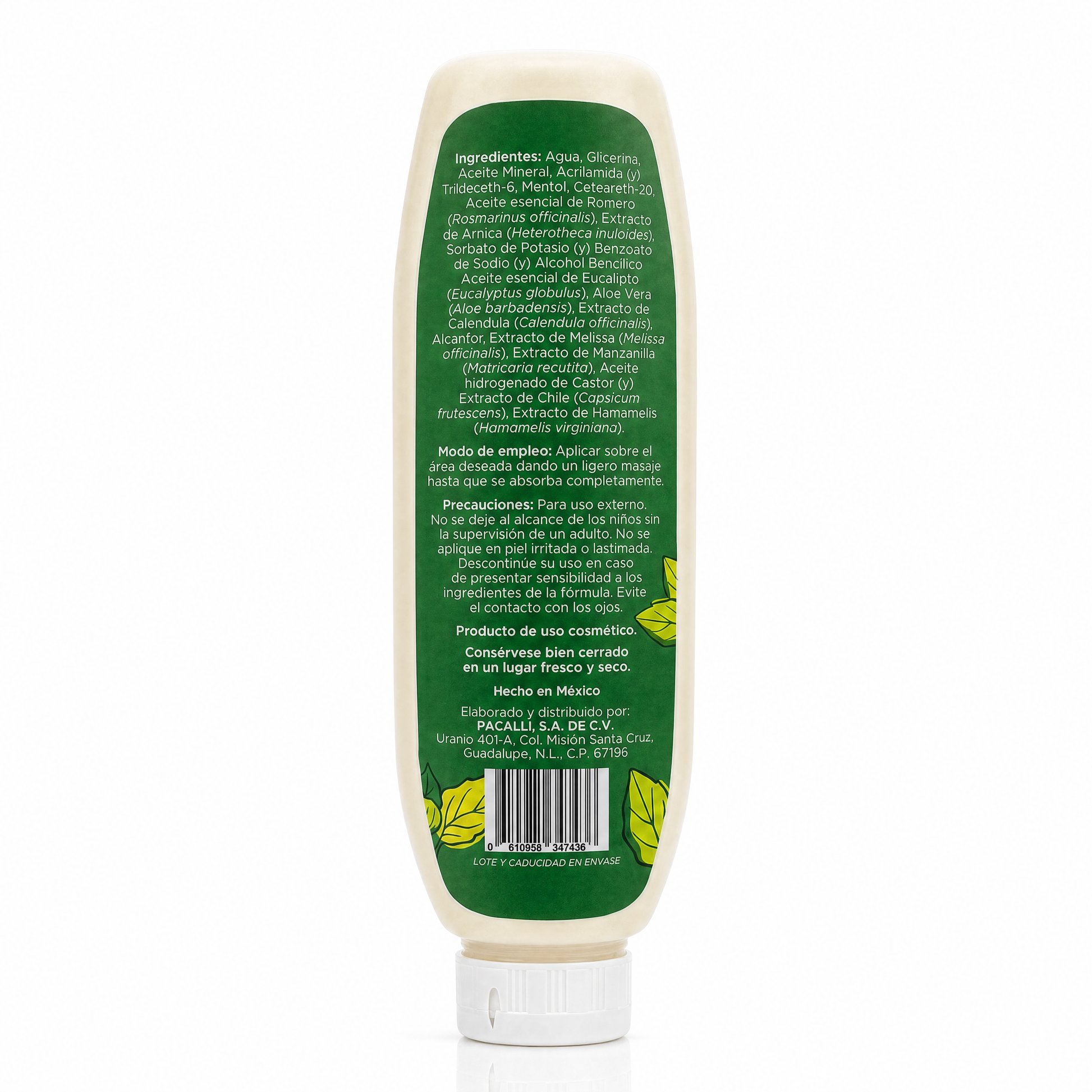 Bálsamo Muscular PACALLI · Fórmula con Aceites Esenciales y Extractos de Origen Natural · 250 g
