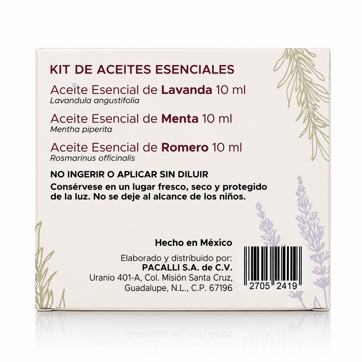 Mi Kit Esencial PACALLI · Lavanda, Menta y Romero · 3 x 10 ml