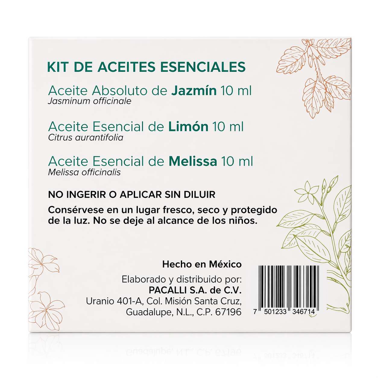 Mi Kit Frescura PACALLI · Jazmín, Limón y Melissa · 3 x 10 ml