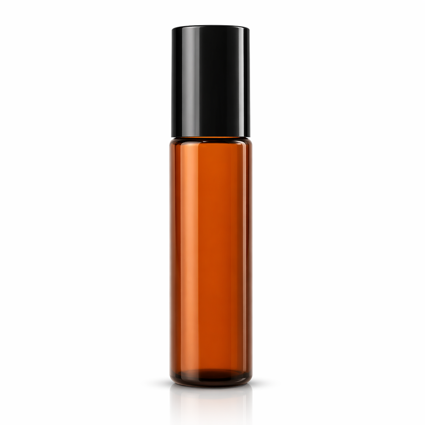 Envase Roll On Ámbar · Ideal para Mezclas de Aromaterapia · 10 ml