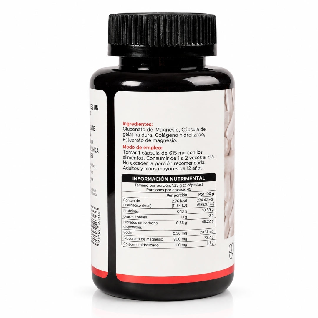 Gluconato de Magnesio | 615 mg por cápsula · 90 caps
