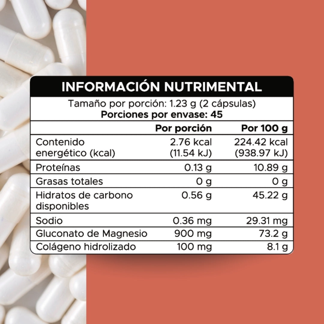 Gluconato de Magnesio | 615 mg por cápsula · 90 caps